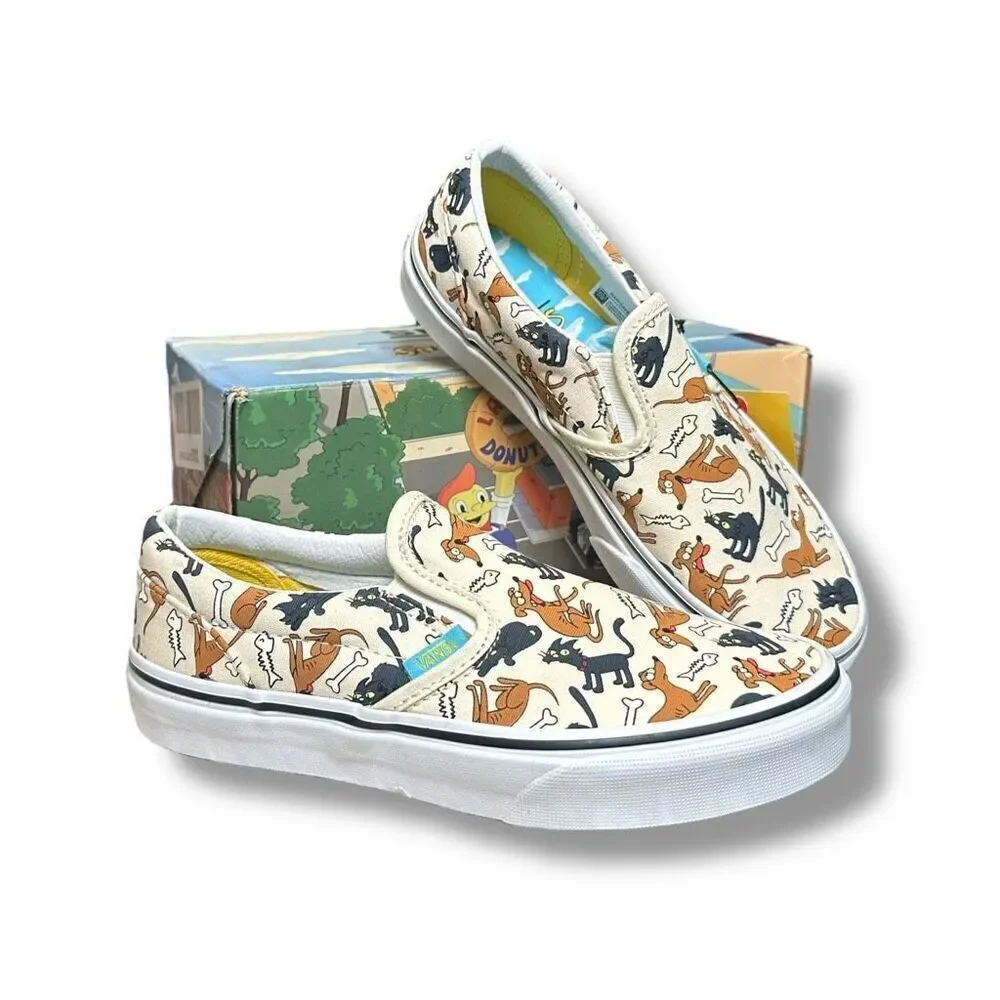 Vans x The Simpsons Family Pets Classic Slip‑On Youth Kids Size 4 NIB